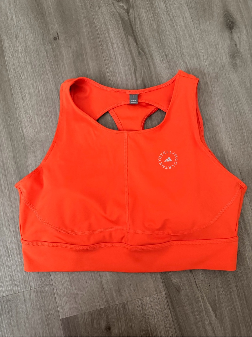 Stella McCartney Bright Orange High-Neck Sports Bra